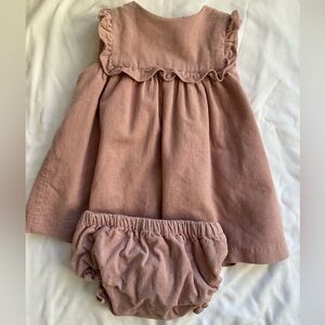 Pink Corduroy Baby Dress & Bloomer set - 12 months.